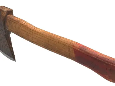 Low Poly Old Axe PBR-model Low-poly 3D model