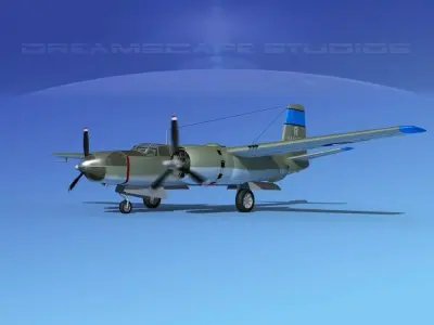 Douglas B-26C Invader V02 USAF Korea 3D model
