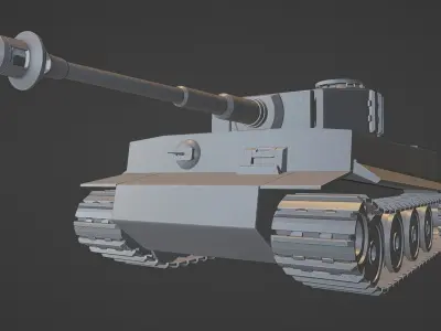 Tiger 1 Tank 3D Model game-ready Low-poly 3D model