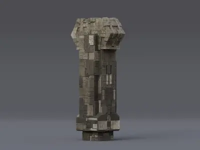 Skyscrapers Futuristic Sci-Fi Cyberpunk 2 3D model