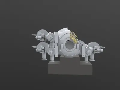 Turbine Cross section 3D model 3D model