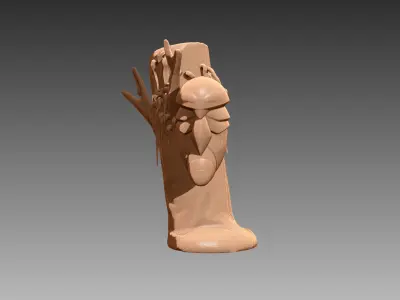 Kakuna waiting on tree Pokemon OBJ STL 3D print model