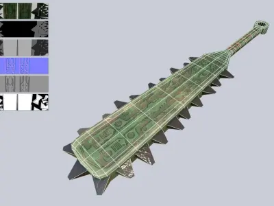 Mayan weapon Low-poly 3D model