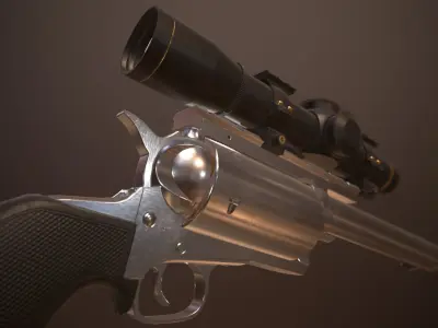 45-70 Govt Big Frame Revolver Low-poly 3D model