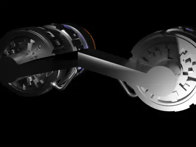 Boosters futuristic hoverboard 3D model
