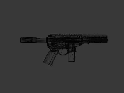 SR9B Pistol Carbine 3D model
