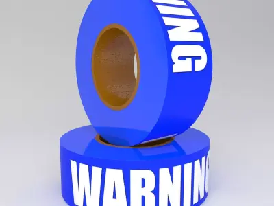 WARNING Tape Blue 3D model