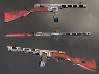 Ppsh 41  Low-poly 3D model