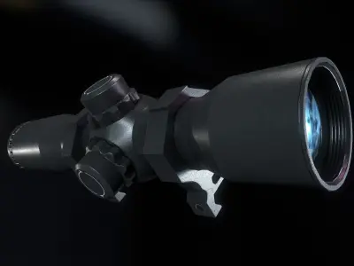 Tactical Scope  Low-poly 3D model