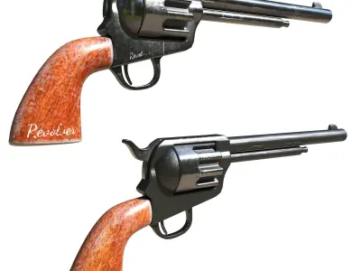 revolver two revolvers 3D model