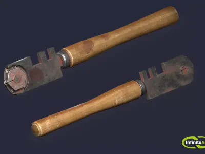 Glass cuter Low-poly 3D model