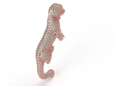 Fully Iced Panther Diamond Brooch 3D print model