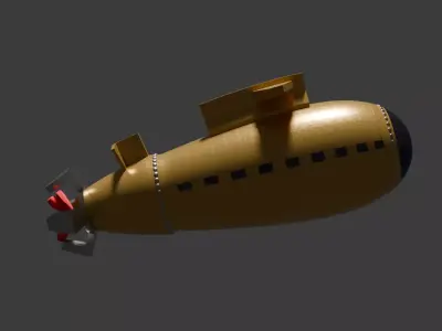 Submarine low poly 3D 3D model