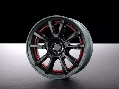 Rims carbon fiber industrial style 3D model