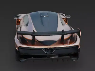 Metallic Rose Gold Hypercar 3D Model Low-poly 3D model