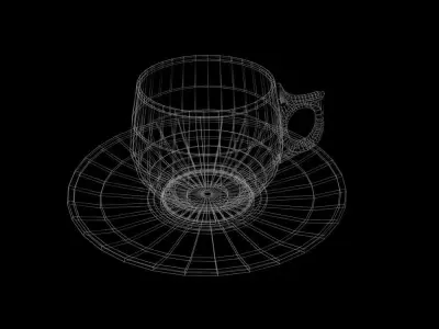 Antique blue and golden cup Free low-poly 3D model