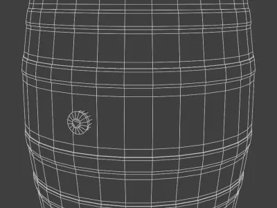 Old Wooden Barrel Low-poly 3D model get