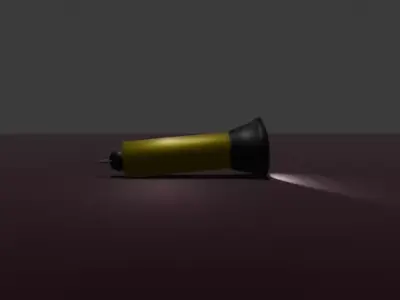  Retro Handheld Flashlight 3D Model 3D model