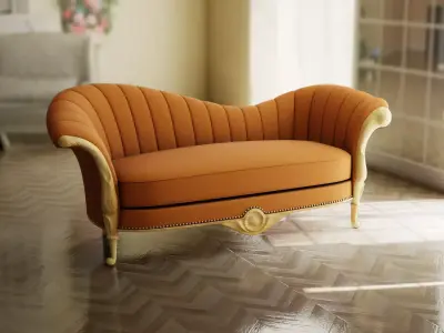 Furniture Sofa Chaise Lounge Low-poly 3D model