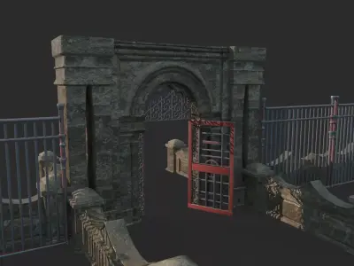 Ancient architecture  Classical gate  Iron gate 3D model