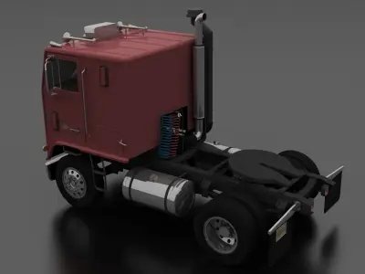 W-Series W-9000 Semi Truck 1974 Low-poly 3D model