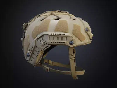 ventilated High cut Tactical Helmet high model 3D model
