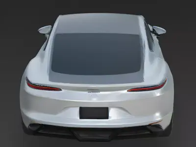 Realistic Futuristic EV Sedan 3D Model 3D Model Low-poly 3D model