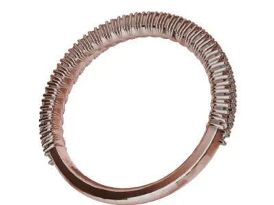 Antique Style Diamond Half Eternity Ring Band 3D print model purchase