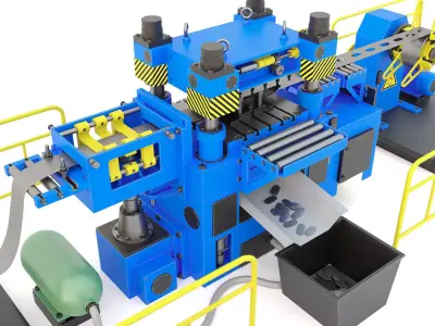 Industrial mechanical press-stamping machine tool AV6230 3D model
