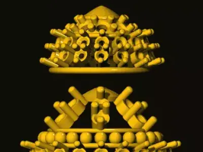 jumka golden alien ship in shape of pyramid 3D print model