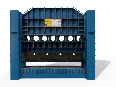 JCO Pipe Forming Press Machine Low-poly 3D model