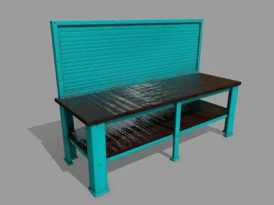 workbench shelf with shelves Low-poly 3D model