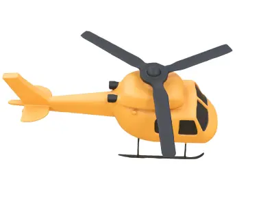 Cartoon Helicopter v001 3D model