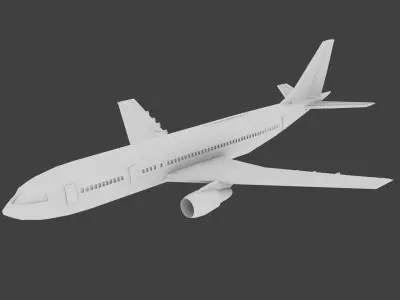 3D Boeing Jumbo Jet  Low-poly 3D model