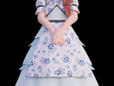 Little Girl - Fully Rigged Low-poly 3D model