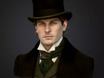 Victorian Gentleman Bust Ultra Realistic 3D Scan Style 3D model