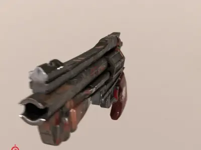 M1-Revolver revolver from game fallout Low-poly 3D model