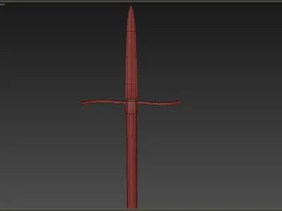 Medieval Spear Low-poly 3D model 6