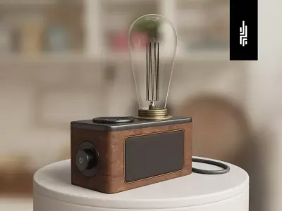 Radio Lamp Low-poly 3D model