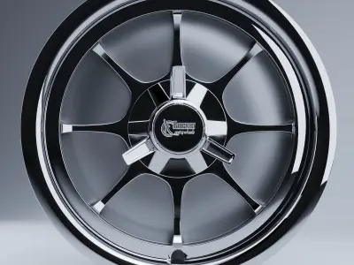 Rocket Racing Wheels Fire Low-poly 3D model