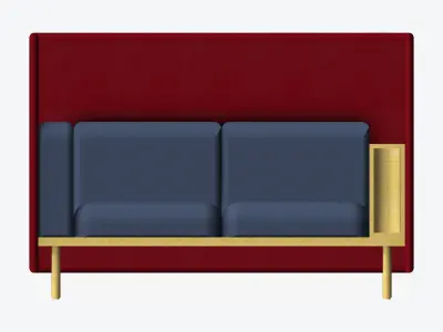 Furniture - Sofa - Contemporary - Flame - Armrest Shelf - Right Low-poly 3D model
