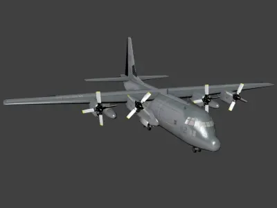Lockheed AC-130 Low-poly 3D model