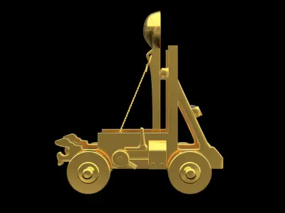 Golden Catapult 3D model