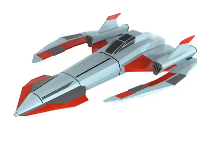 Low-poly spaceship Low-poly 3D model