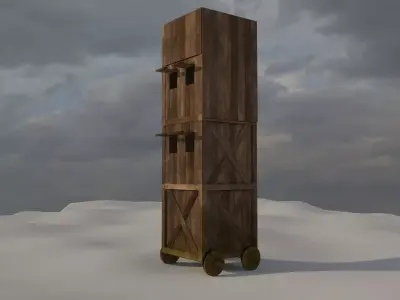 Wood Tower Low-poly 3D model