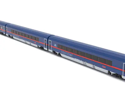 Passenger Train OBB Nightjet Collection 4 3D model