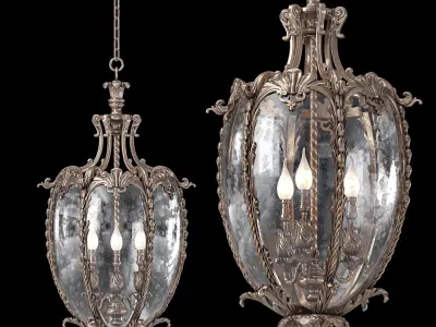 A GILT BRONZE HALL LANTERN 3D model