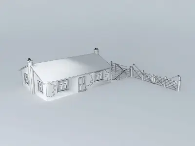 Eco Rail Track Gate Keepers Cottage Old Steam Days Free 3D model