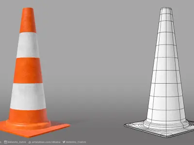 Traffic Cone - 4k Texture 3D model