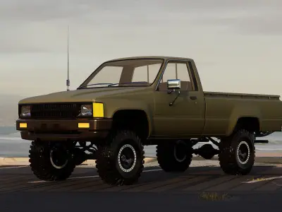 ZBL Pickup Car V2 - Unreal Engine Project Low-poly 3D model